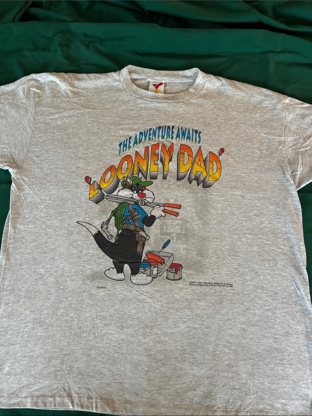 Looney Dad Graphic Tee - Light Gray Short Sleeve